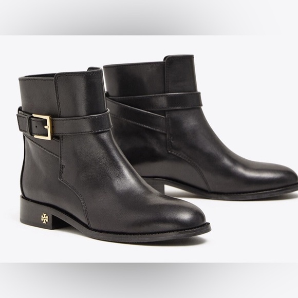 Tory Burch Shoes - NWT- Tory Burch Black “Brooke” Ankle Booties with Gold Buckle